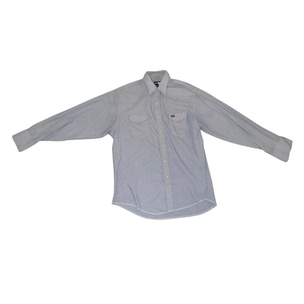 Wrangler cowboy cut chambray long sleeve western snap shirt SZ X long Rancher
